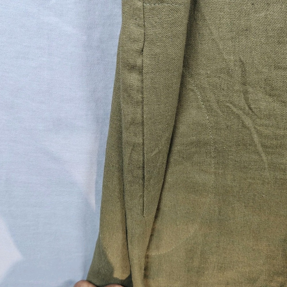 FORCYNTHIA Olive Green Crochet Back‎ Ruffle Hem Midi Dress Women's Size M - Picture 5 of 9